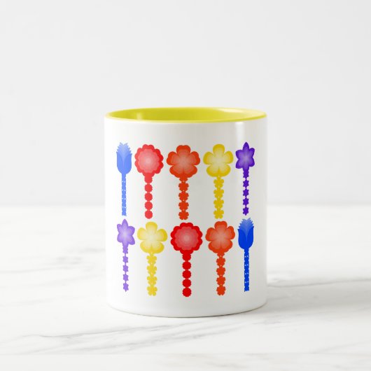 Lebendige abstrakte Blumengestaltung Tasse (Mittel)