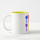 Lebendige abstrakte Blumengestaltung Tasse (Links)