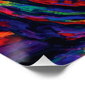 Lebendige Abstrakte Cellist Musik Rainbow Farben Poster (Ecke)