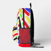 Lebendige Abstrakte Crayon Lines Bold Artistic Bedruckter Rucksack (Rechts)