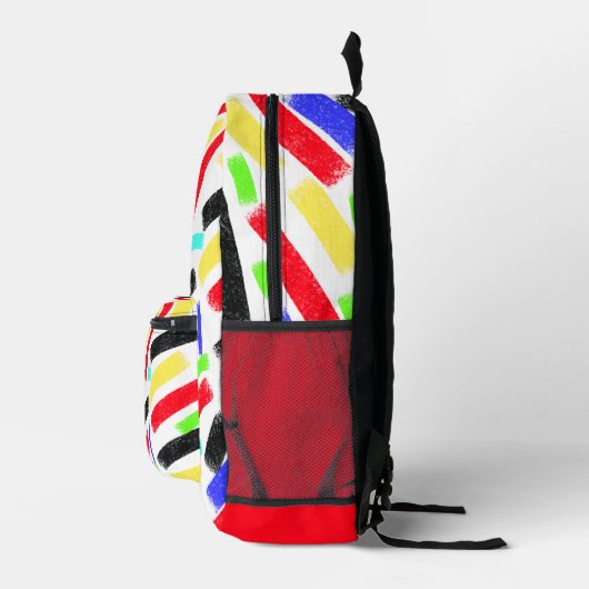 Lebendige Abstrakte Crayon Lines Bold Artistic Bedruckter Rucksack (Rechts)