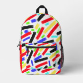 Lebendige Abstrakte Crayon Lines Bold Artistic Bedruckter Rucksack (Vorderseite)
