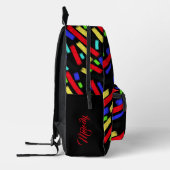 Lebendige Abstrakte Crayon Lines Bold Artistic Bedruckter Rucksack (Links)