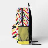 Lebendige Abstrakte Crayon Lines Bold Artistic Bedruckter Rucksack (Rechts)