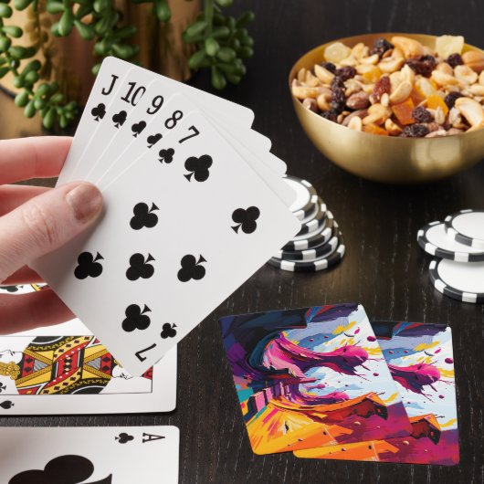 Lebendige abstrakte Fantasielandschaft Spielkarten (In Situ)
