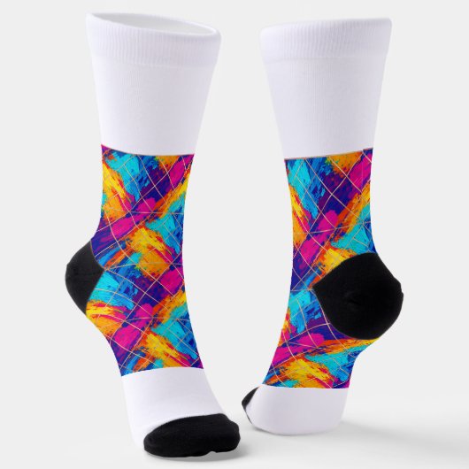 Lebendige abstrakte Farbspritzer-Socken Socken (Gewinkelt)