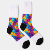 Lebendige abstrakte Farbspritzer-Socken Socken (Rechts)