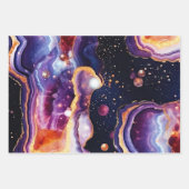 Lebendige abstrakte Geode-Kunst mit kosmischem Wir Geschenkpapier Set (Vorderseite 3)