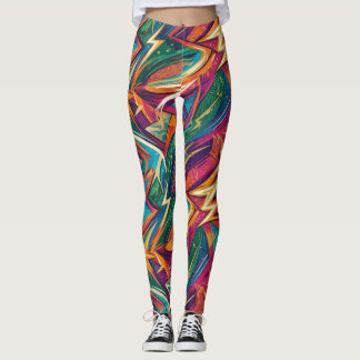 Lebendige abstrakte geometrische Frauenleggings Leggings