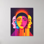 Lebendige abstrakte geometrische Köpfe Leinwanddruck (Vorderseite)