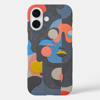 Lebendige abstrakte geometrische Musterkunstgestal iPhone 16 Hülle