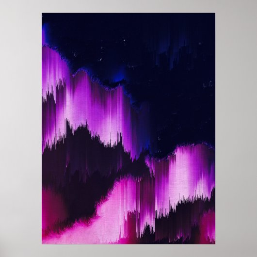 Lebendige abstrakte Glitch-Wandkunst Poster (Vorne)