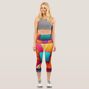 Lebendige abstrakte grafische Yoga-Leggings Capri Leggings