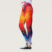 Lebendige abstrakte Herz-Spritzkunst Leggings (Links)
