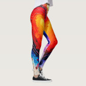 Lebendige abstrakte Herz-Spritzkunst Leggings (Rechts)