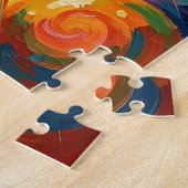 Lebendige abstrakte Kugeln strahlendes Fluid Puzzle (Seite)