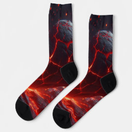 Lebendige Abstrakte Lava Herz Socken