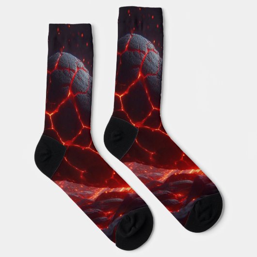 Lebendige Abstrakte Lava Herz Socken (Rechts)