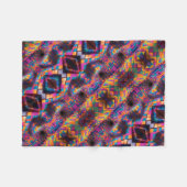 Lebendige abstrakte Mosaikdecke Fleecedecke (Vorderseite (Horizontal))