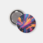 Lebendige abstrakte Pinselstriche Farbkaskade Magnet (Vorderseite/Rückseite)