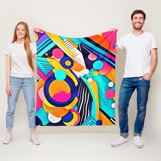 Lebendige abstrakte Pop-Art Fleecedecke (Beispiel)
