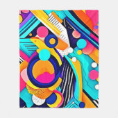 Lebendige abstrakte Pop-Art Fleecedecke (Vorderseite)