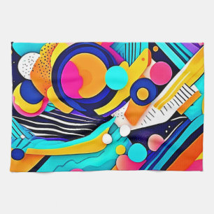 Lebendige abstrakte Pop-Art Geschirrtuch