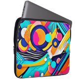 Lebendige abstrakte Pop-Art Laptopschutzhülle (Vorne Rechts)