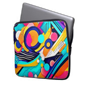 Lebendige abstrakte Pop-Art Laptopschutzhülle (Vorderseite Links)