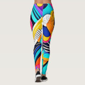 Lebendige abstrakte Pop-Art Leggings (Rückseite)