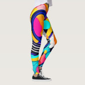 Lebendige abstrakte Pop-Art Leggings (Rechts)