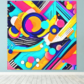 Lebendige abstrakte Pop-Art Leinwanddruck (Insitu (Holzboden))