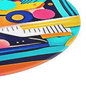 Lebendige abstrakte Pop-Art Schneidebrett (Ecke)