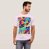 Lebendige abstrakte Pop-Art T-Shirt (Vorne ganz)
