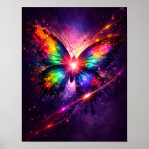 Lebendige Abstrakte Schmetterlings-Wandkunst Poster