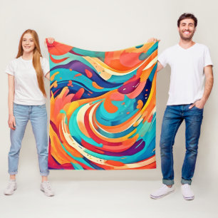 Lebendige abstrakte Traumlandschaft Fleecedecke