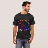 Lebendige abstrakte Waldbaum-Split-Panel-Kunst T-Shirt (Vorne ganz)