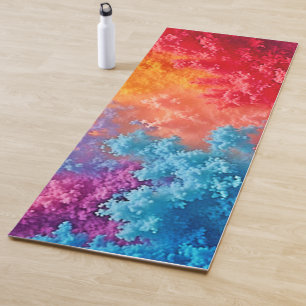 Lebendige Abstrakte Wolkenschattierungen Yogamatte
