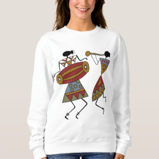 Lebendige afrikanische Stammeskunst-Tänzer und Mus Sweatshirt