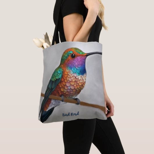 Lebendige Allen-Kolibri-Malerei Tasche (Von Nahem)