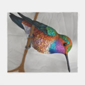 Lebendige Allen’s Kolibri-Malerei Fleecedecke (Vorderseite (Horizontal))