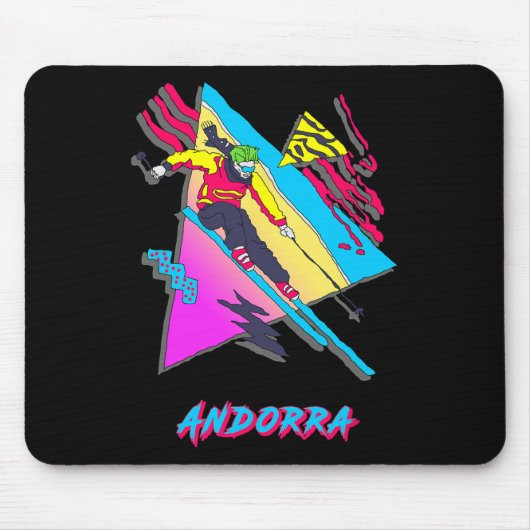 Lebendige Andorra-Ski-Abenteuergrafik Mousepad (Vorne)