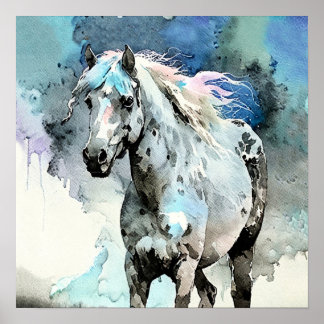 Lebendige Appaloosa-Stute Aquarell Poster