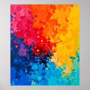 Lebendige Aquarell-Chaos-Kunst Poster