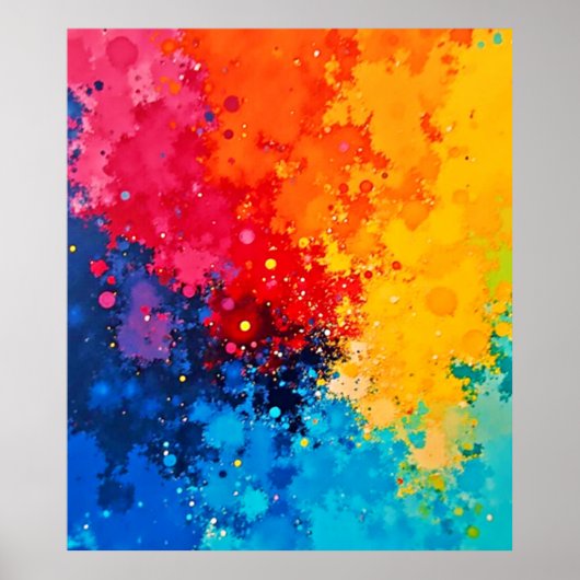 Lebendige Aquarell-Chaos-Kunst Poster (Vorne)