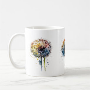 Lebendige Aquarell-Löwenzahn-Serie Künstlerisch Kaffeetasse