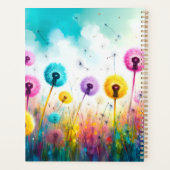 Lebendige Aquarell-Löwenzahn-Wünsche Farbiger Früh Planer (Rückseite)