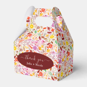 Lebendige Aquarell-Sommer-Tulpen-Blumen-Hochzeit Geschenkschachtel