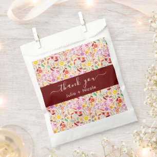 Lebendige Aquarell Sommer-Tulpen-Blumen-Hochzeit Geschenktütchen
