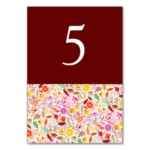 Lebendige Aquarell-Sommer-Tulpen-Blumen-Hochzeit Tischnummer